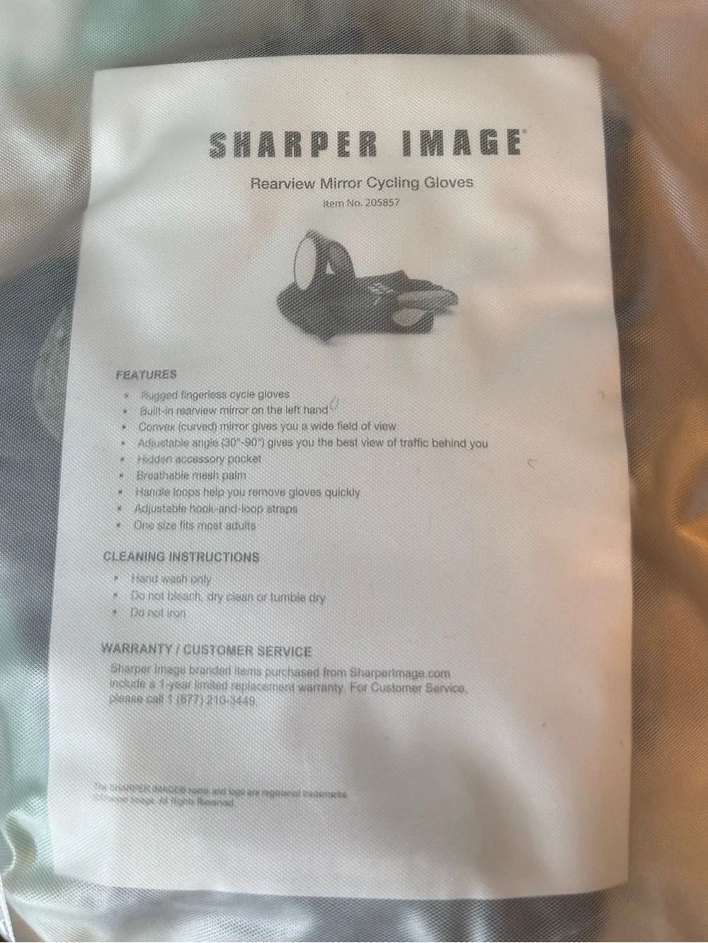 NWT Sharper Image Rear View Mirror Cycling Gloves
